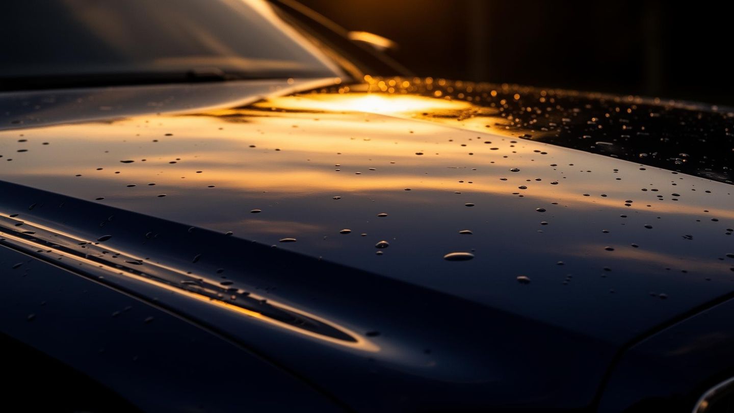 Hail damage repair on car hood in Kansas City